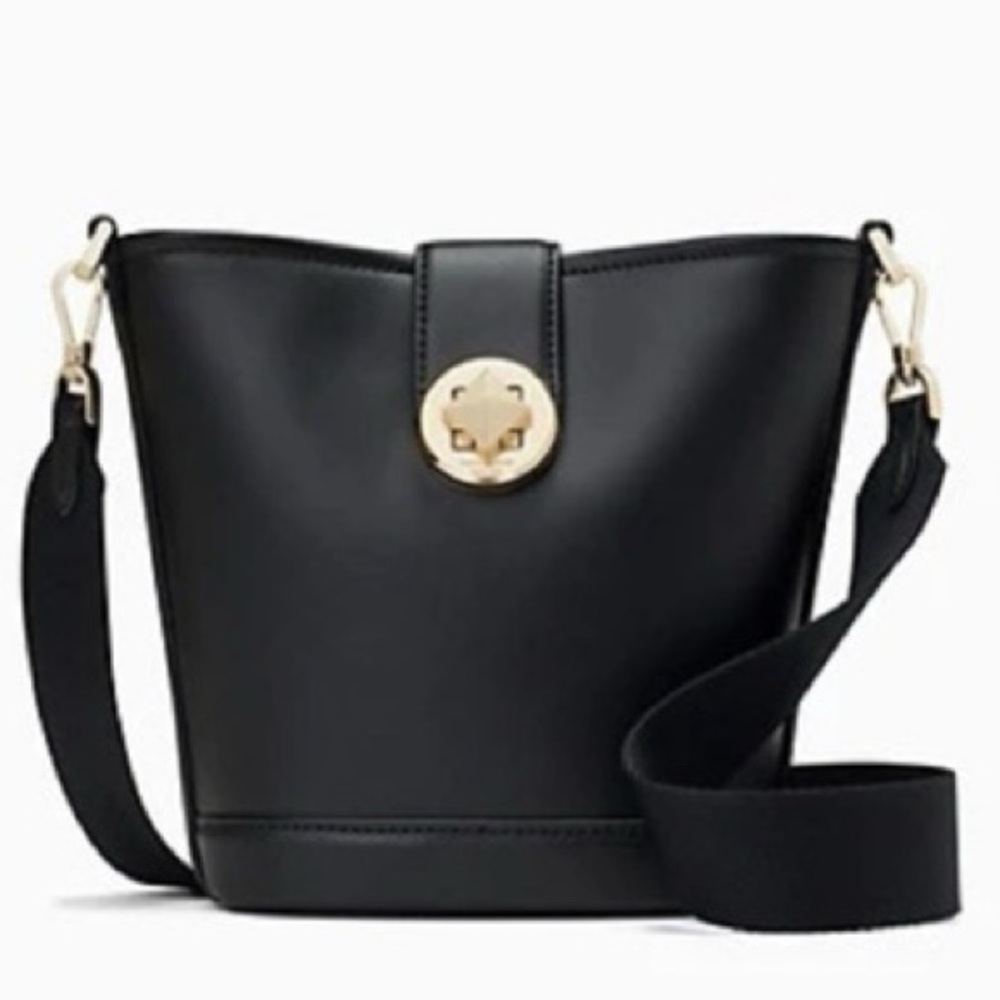 NWT Kate Spade Audrey Mini Black Leather Bucket Shoulder Crossbody Bag $329